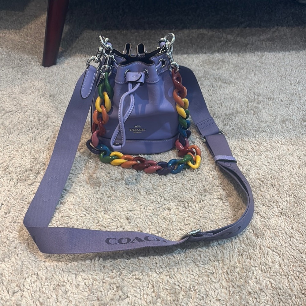 Coach Purple Mini Bag with Vibrant Strap